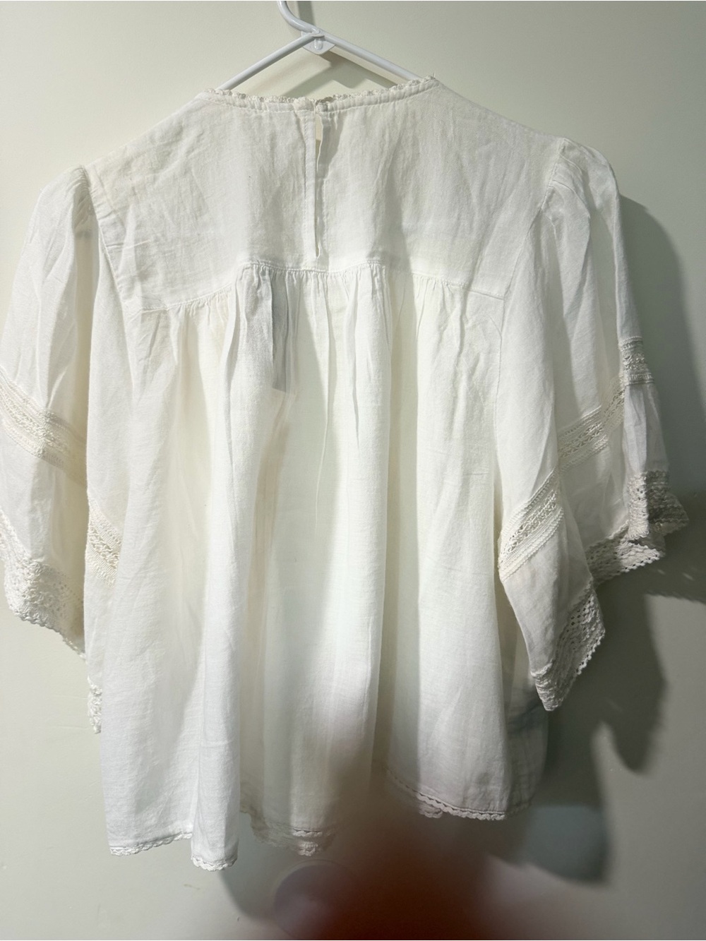 Mango White Eyelet Ruffle Cotton Blouse - Picture 5 of 5